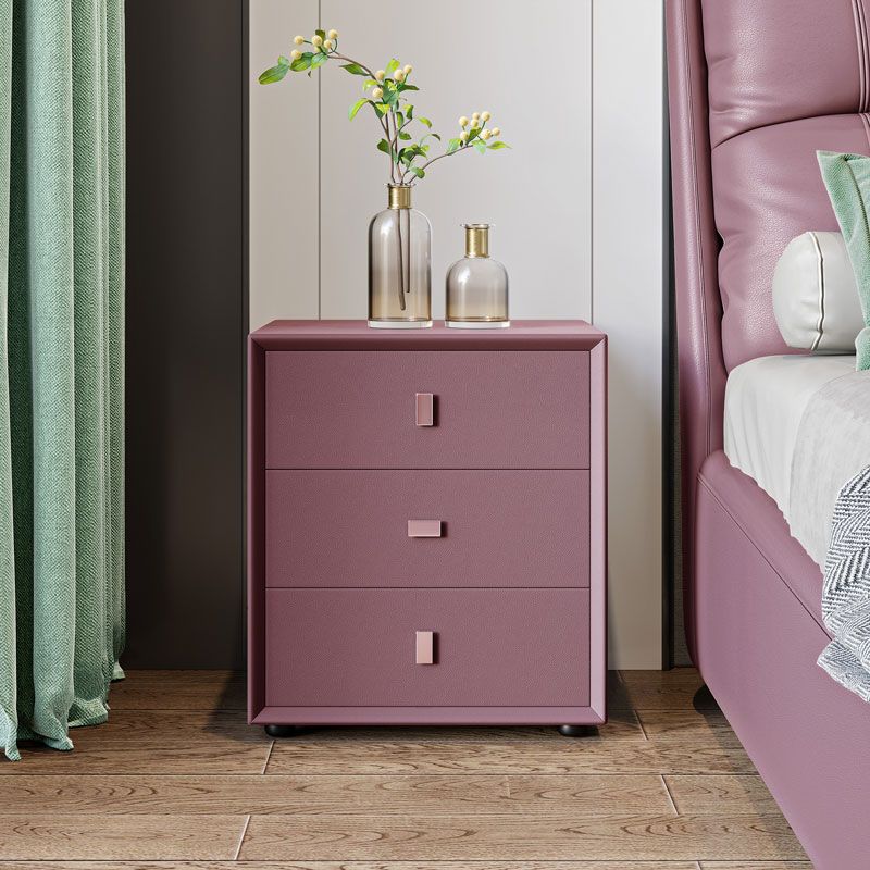 21 Zoll H-Bett Nachttisch 3-Drawer Faux Leder Massivholz Nachttisch