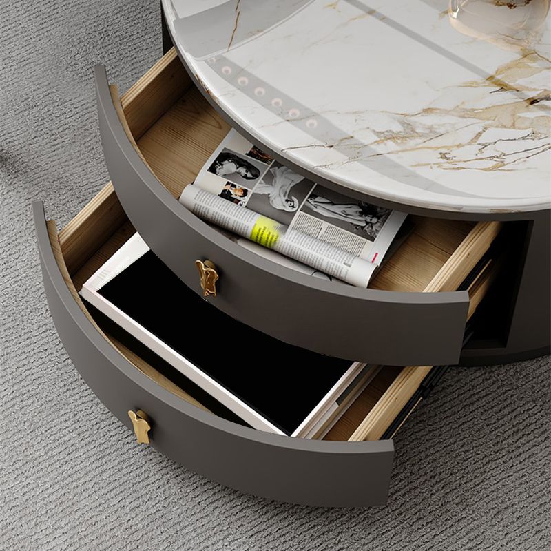 Modern Coffee Cocktail Table Round Nesting Coffee Table Set with Drawer Clearhalo 'Coffee & Accent Tables' 'Coffee Tables' 'coffee_tables' 'furn' 'furn_coffee_tables' 'Furniture' 'Living Room Furniture' 1200x1200_76242c02-5d18-403e-b82a-2c54ac94a293