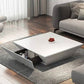 Modern Style Square Wooden Table with Square Block Base Coffee Table with Drawers