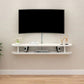 Matte afwerking Wall gemonteerde media-stand met planken Scandinavische massieve hout tv-console