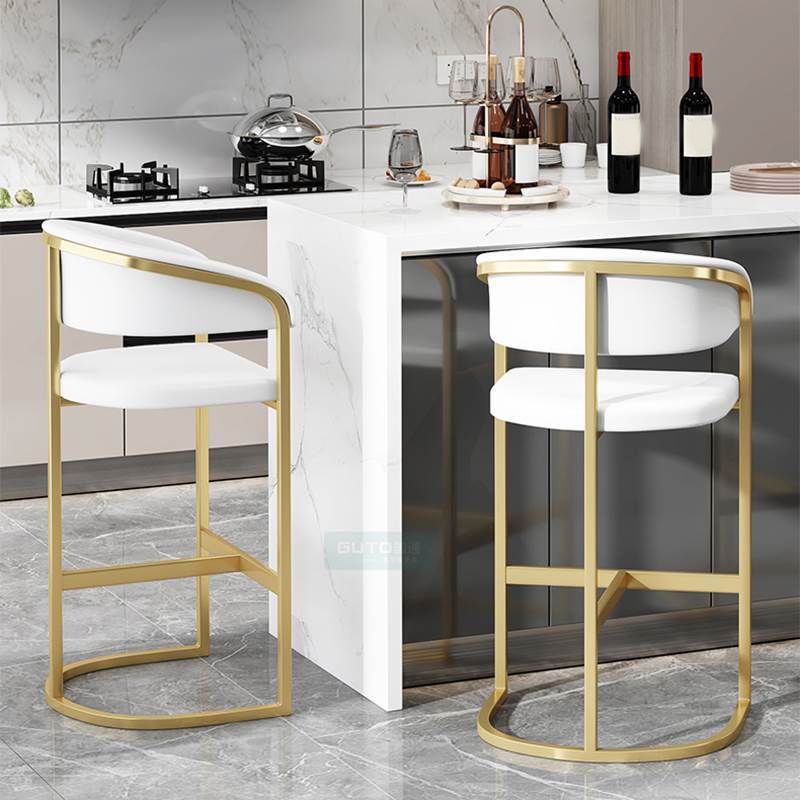Glam Style Bar Stool Leather Gold Frame Counter Stool for Bristol Clearhalo 'Bar Furniture' 'Bar Stools' 'bar_stools' 'furn' 'furn_bar_stools' 'Furniture' 'Kitchen & Dining Furniture' 1200x1200_7627a805-e49b-4c82-b31a-6ab1001cfad1