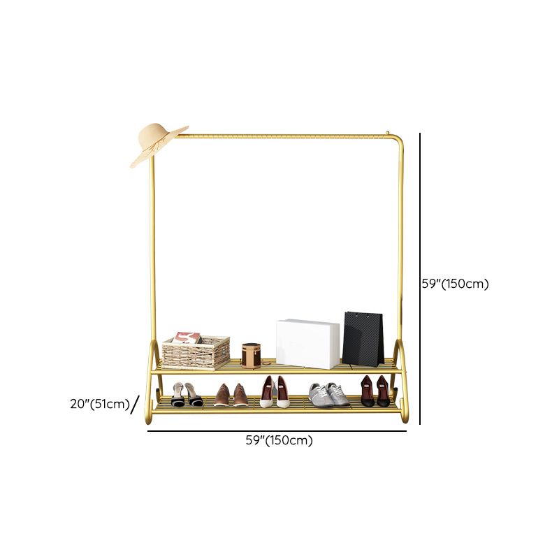 Estantería de almacenamiento de riel colgante enmarcado de metal de Glam Hall