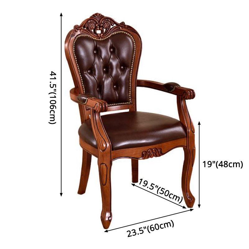 Leather High Back Dining Side Chair Kitchen Side Chair with Solid Wood Legs Clearhalo ' kitchen&dining_furn' 'Dining Chairs' 'Dining Tables & Seating' 'dining_chair' 'furn' 'furn_dining_chair' 'Furniture' 'furniture_dining_chair' 'Kitchen & Dining Furniture' 'kitchen' 1200x1200_76294380-0017-42d4-81f1-34d72af50ca2