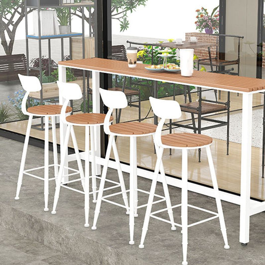 Industrial Bar Height Table Rectangular Bar Table with Metal Base Clearhalo 'Bar Furniture' 'Bar Tables' 'bar_tables' 'furn' 'furn_bar_tables' 'Furniture' 'Kitchen & Dining Furniture' 1200x1200_7629a3bc-f56d-4a73-ab0a-100fc857d670