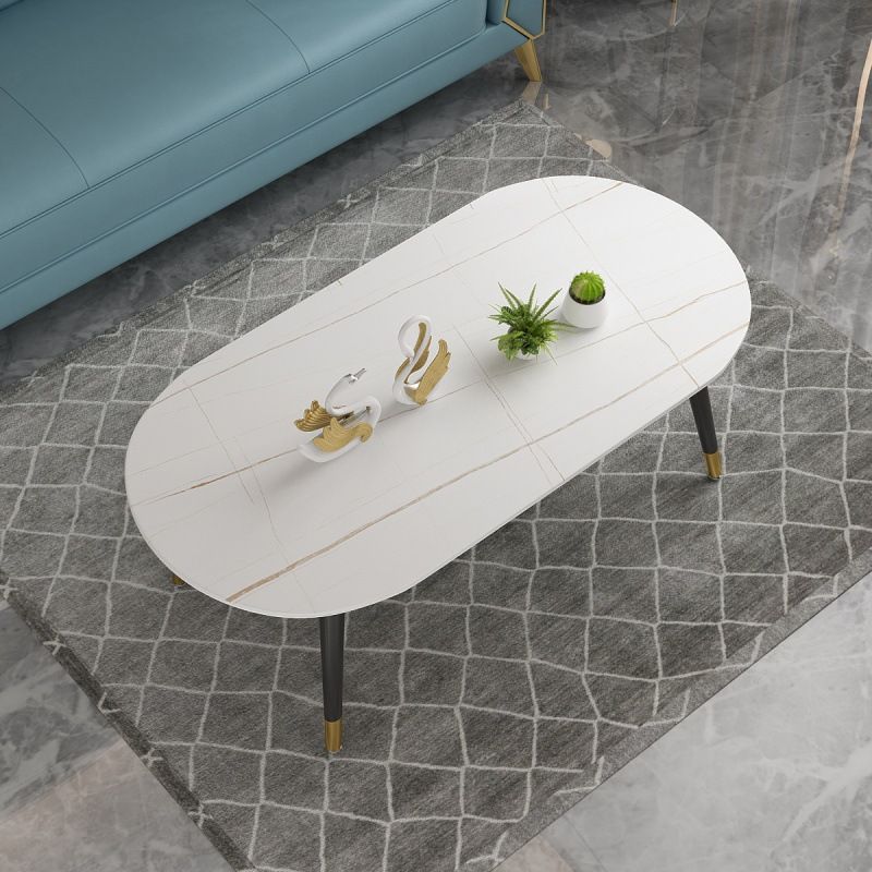 18.8" Tall Modern Ironcraft 4 Legs Black/white Slate Top Coffee Table Clearhalo 'Coffee & Accent Tables' 'Coffee Tables' 'coffee_tables' 'furn' 'furn_coffee_tables' 'Furniture' 'furniture_coffee_tables' 'Living Room Furniture' 1200x1200_762a51fc-bc91-49e6-817e-929a519e809b