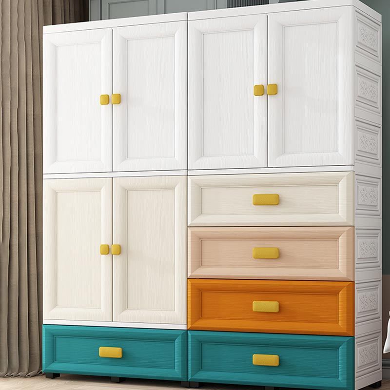 Modern Style Bathroom Wardrobe Plastic Wardrobe Closet with Legs Clearhalo 'Armoires & Wardrobes' 'armoires_wardrobes' 'Bedroom Furniture' 'furn' 'furn_armoires_wardrobes' 'Furniture' 1200x1200_762b295c-3aa9-4f96-9633-1d72ec375242