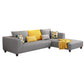 70"W Scandinavian Sectional Sofa Grey Pillowed Back Cushions Sectional Clearhalo 'furn' 'furn_sectionals' 'Furniture' 'Living Room Furniture' 'Sectionals' 1200x1200_762b6650-a5c7-4795-8455-72265a6f405e