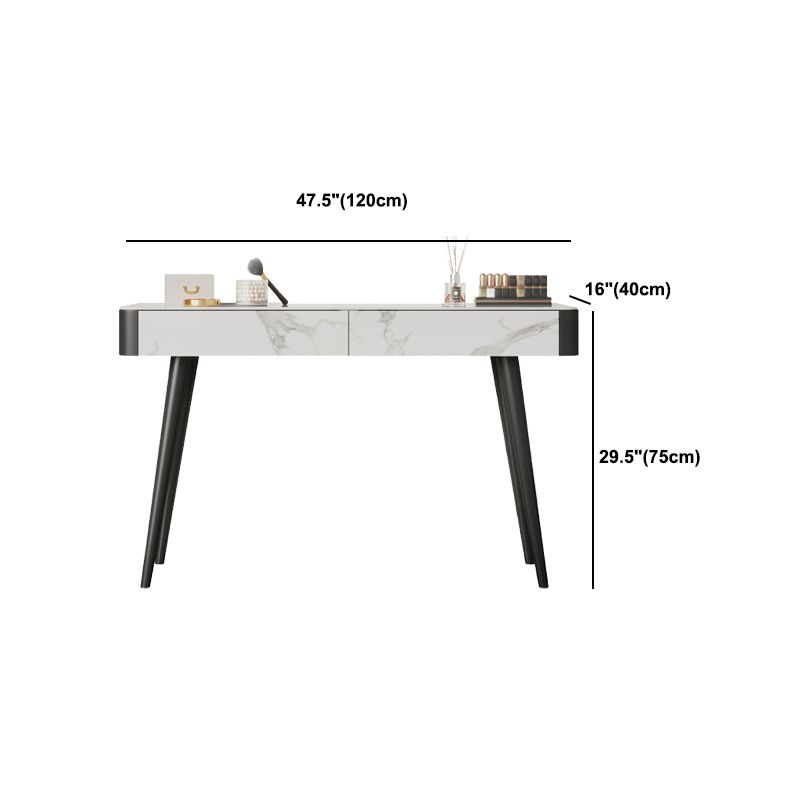 Weißer Waschtisch 29,52 "Hochmetall- und Stein -Top -Waschtisch mit Stuhl