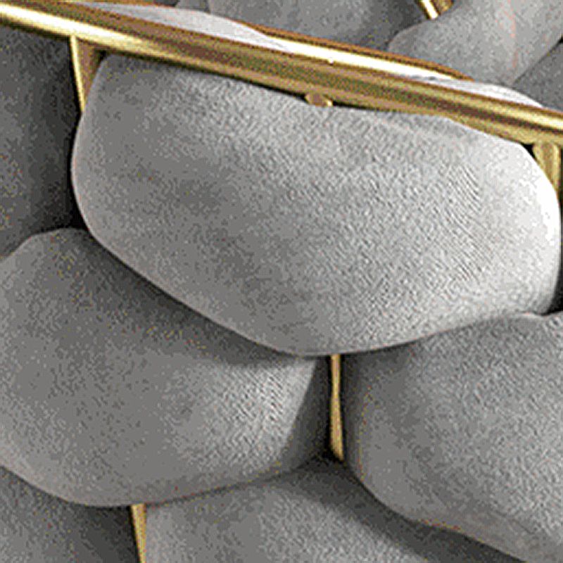 Sofá de brazo inclinado con la parte posterior de galletas 23.62 "con marco de oro con marco de oro