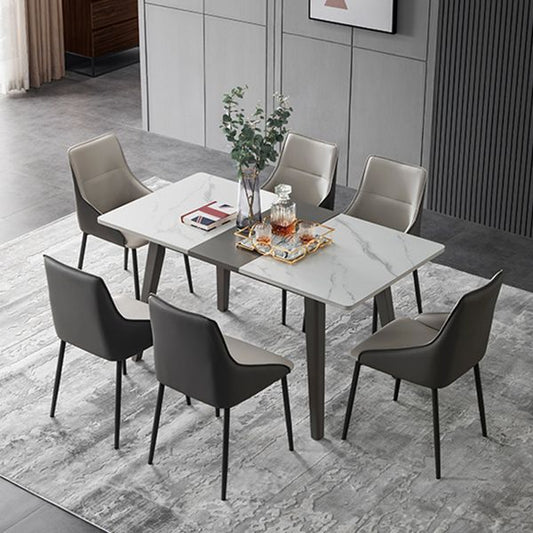 Mesa de comedor rectangular con patas grises 1/2/5/7 PCS Dinette Set para casa