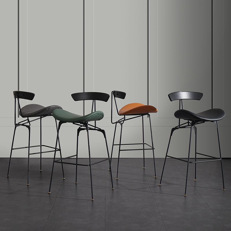 Nordic Iron Simple Barstool Indoor Tall Stool with Imitation Leather Seat(set of 2) Clearhalo 'Bar Furniture' 'Bar Stools' 'bar_stools' 'furn' 'furn_bar_stools' 'furniture_bar_stools' 'Kitchen & Dining Furniture' 'kitchen&dining_furn' 'kitchen' 'kitchen_furn' Furniture' 1200x1200_763216c0-108f-46e1-a974-38bac64824c6