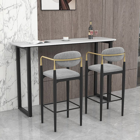 Industrial Pub Dining Set 1/3/5 Pieces Rectangular Bar Stool and Table Set Clearhalo 'Bar Furniture' 'furn' 'furn_home_bar_bar_sets' 'Furniture' 'Home Bars & Bar Sets' 'home_bar_bar_sets' 'Kitchen & Dining Furniture' 1200x1200_76330d60-49df-410c-9b2a-720e7d61dcaf