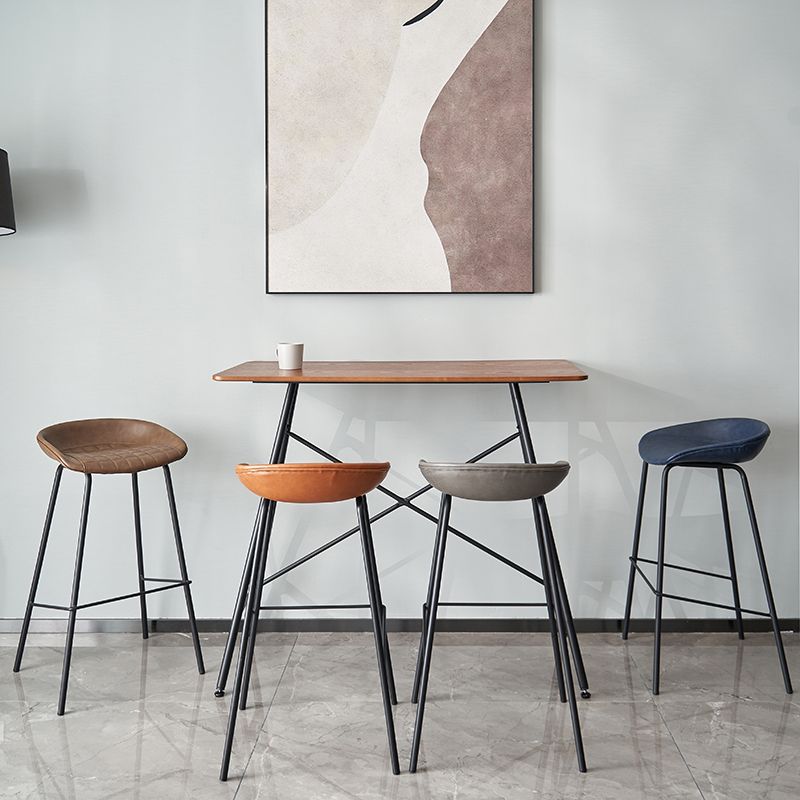 Industrial Indoor Barstool Iron Distressed Quilted Tall Stool with Leather Seat Clearhalo 'Bar Furniture' 'Bar Stools' 'bar_stools' 'furn' 'furn_bar_stools' 'furniture_bar_stools' 'Kitchen & Dining Furniture' 'kitchen&dining_furn' 'kitchen' 'kitchen_furn' Furniture' 1200x1200_7635085e-3d1e-400b-8f89-fdaefbf2eae1