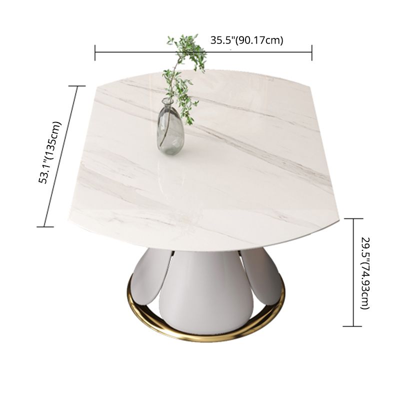 Contemporary Style Sintered Stone Dining Table with Built-in Storage Layer and Pedestal Base Clearhalo 'Dining Room Sets' 'Dining Tables & Seating' 'dining_room_set' 'furn' 'furn_dining_room_set' 'Furniture' 'furniture_dining_room_set' 'Kitchen & Dining Furniture' 'kitchen&dining_furn' 'kitchen' 1200x1200_76374bf7-e42a-4a51-b46a-2ad5e7aab289