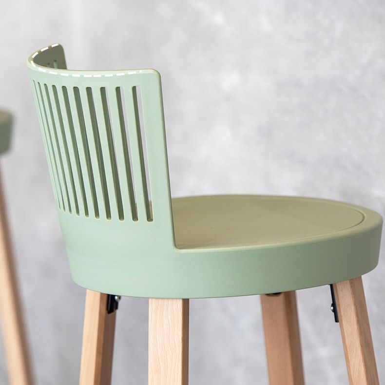 Contemporary Counter Bar Stool Plastic Armless Bar Stool with Wood Base Clearhalo 'Bar Furniture' 'Bar Stools' 'bar_stools' 'furn' 'furn_bar_stools' 'furniture_bar_stools' 'Kitchen & Dining Furniture' 'kitchen&dining_furn' 'kitchen' 'kitchen_furn' Furniture' 1200x1200_7638440c-02bf-4d77-a489-372c9f3ba807