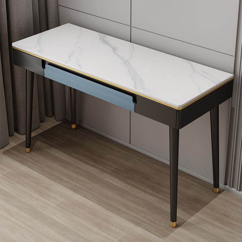 White/Black Modern Vanity Engineered Wood Makeup Dressing Table Stool Set