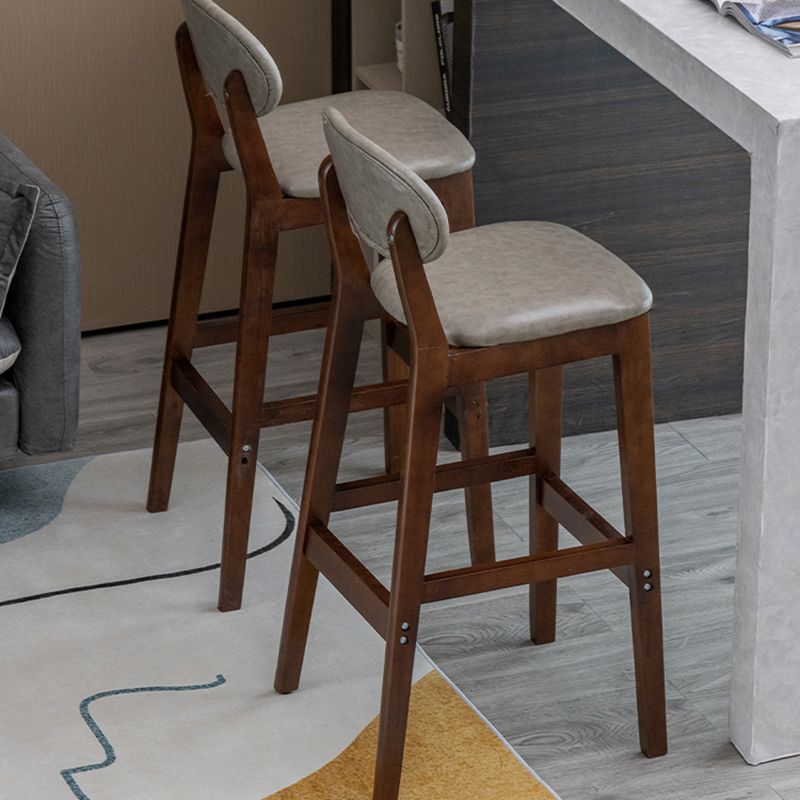 Modern Armless Backrest Counter Stool Wood Living Room Bar Stool with Cushion Clearhalo 'Bar Furniture' 'Bar Stools' 'bar_stools' 'furn' 'furn_bar_stools' 'furniture_bar_stools' 'Kitchen & Dining Furniture' 'kitchen&dining_furn' 'kitchen' 'kitchen_furn' Furniture' 1200x1200_763c614c-8a80-4889-ba9c-1ec015d50e72