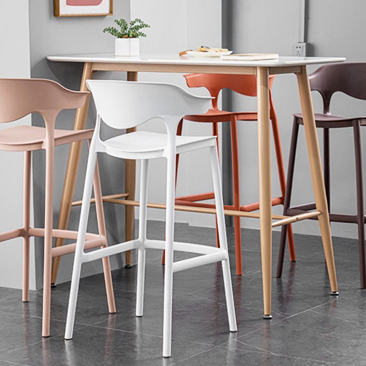Nordic Stackable Bar-stool Plastic Counter Bar Stool with Plastic Legs for Home Clearhalo 'Bar Furniture' 'Bar Stools' 'bar_stools' 'furn' 'furn_bar_stools' 'Furniture' 'furniture_bar_stools' 'Kitchen & Dining Furniture' 1200x1200_763c7f8a-945e-4f4d-8f97-2abd59a55477