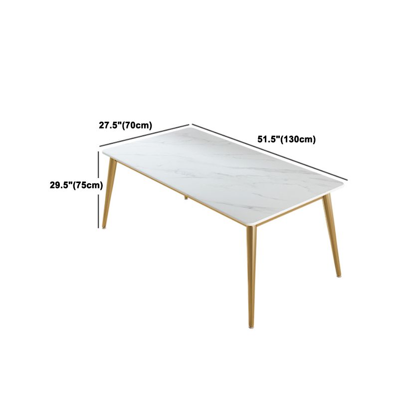 Stone Top Dining Table Set 1/2/5 Pieces Glam Rectangle Dinette Set in White Clearhalo 'Dining Room Sets' 'Dining Tables & Seating' 'dining_room_set' 'furn' 'furn_dining_room_set' 'Furniture' 'Kitchen & Dining Furniture' 1200x1200_763e7b60-2060-4e74-8d4e-80d6302386b3
