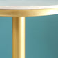 Glam Style Gold Metal Bar Table 21.6" Round Top Marble Indoor Bistro Table Clearhalo 'Bar Furniture' 'Bar Tables' 'bar_tables' 'furn' 'furn_bar_tables' 'Furniture' 'furniture_bar_tables' 'Kitchen & Dining Furniture' 'kitchen&dining_furn' 'kitchen' 1200x1200_763e98e2-9fe2-49bd-b0a4-2eee6f8b84dd