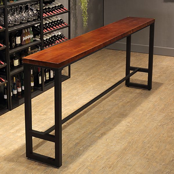 Rectangle Wood Bar Dining Table Modern Bar Table with Trestle Base Clearhalo 'Bar Furniture' 'Bar Tables' 'bar_tables' 'furn' 'furn_bar_tables' 'Furniture' 'Kitchen & Dining Furniture' 1200x1200_763edc4b-19eb-4a71-81e0-0285b86083ea