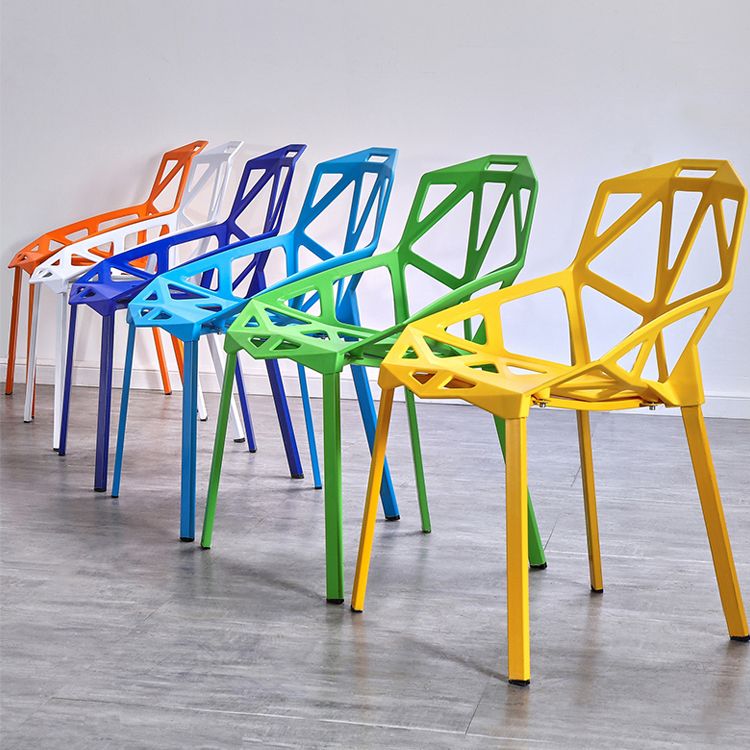 Contemporary Kitchen Plastic Armless Dining chair Cross Back Side Chair for Home Use Clearhalo ' kitchen&dining_furn' 'Dining Chairs' 'Dining Tables & Seating' 'dining_chair' 'furn' 'furn_dining_chair' 'Furniture' 'furniture_dining_chair' 'Kitchen & Dining Furniture' 'kitchen' 1200x1200_763ee6c4-1716-4c1a-9e50-a96b11b8a57e