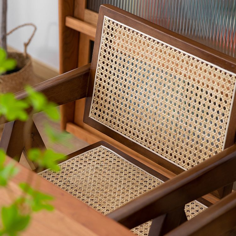 Country Style Dining Arm Chairs Rattan Open Back Rubberwood Indoor Armchair Clearhalo ' kitchen&dining_furn' 'Dining Chairs' 'Dining Tables & Seating' 'dining_chair' 'furn' 'furn_dining_chair' 'Furniture' 'furniture_dining_chair' 'Kitchen & Dining Furniture' 'kitchen' 1200x1200_763f1123-2bba-492b-9b3a-bd849798ec5e