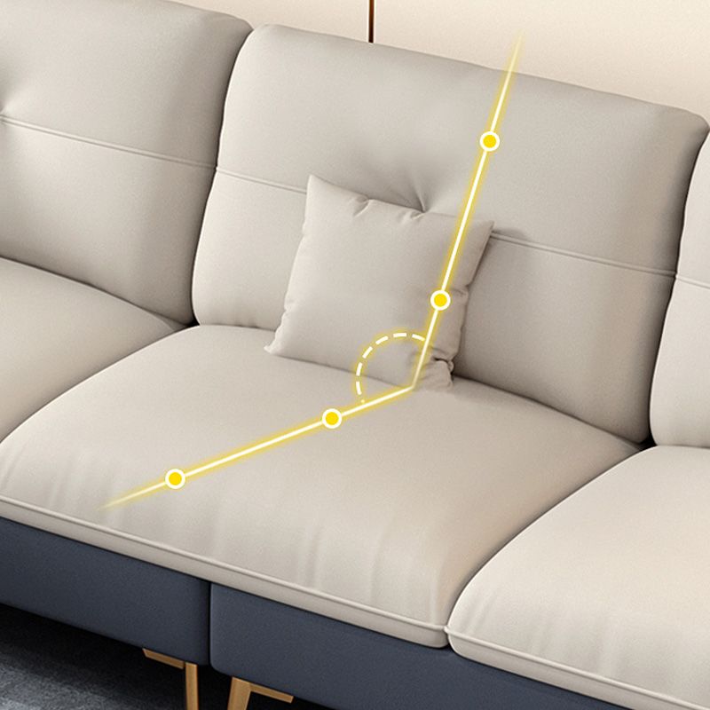 Tufted Back Faux leather Sofa Waterproof Sectional with Square Arms Clearhalo 'furn' 'furn_sectionals' 'Furniture' 'furniture_sectionals' 'kitchen' 'kitchen_sectionals' 'Living Room Furniture' 'Sectionals' 1200x1200_764067c9-52a1-401f-8c6f-4b6b954ee14c