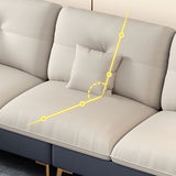 Tufted Back Faux leather Sofa Waterproof Sectional with Square Arms Clearhalo 'furn' 'furn_sectionals' 'Furniture' 'furniture_sectionals' 'kitchen' 'kitchen_sectionals' 'Living Room Furniture' 'Sectionals' 1200x1200_764067c9-52a1-401f-8c6f-4b6b954ee14c