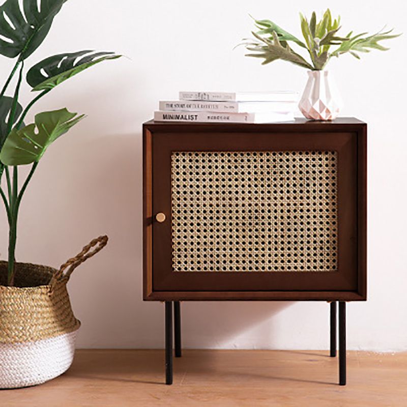 Mesa de acento de madera contemporánea Noche 23.6 "Cama de altura Nightsand