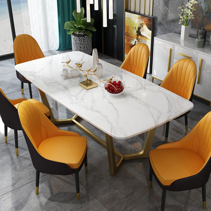 Traditional Luxury Rectangle Dining Room Table Sintered Stone Table with Trestle Base Clearhalo ' dining_table' 'Dining Tables & Seating' 'Dining Tables' 'furn' 'furn_dining_table' 'Furniture' 'furniture_dining_table' 'Kitchen & Dining Furniture' 'kitchen&dining_furn' 'kitchen' 'kitchen_dining_table' 1200x1200_76418882-9643-4036-81bf-08b3c24ebfb4