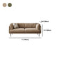 Contemporary Simple Cushions Sofa Tuxedo Arm Faux Leather Seating