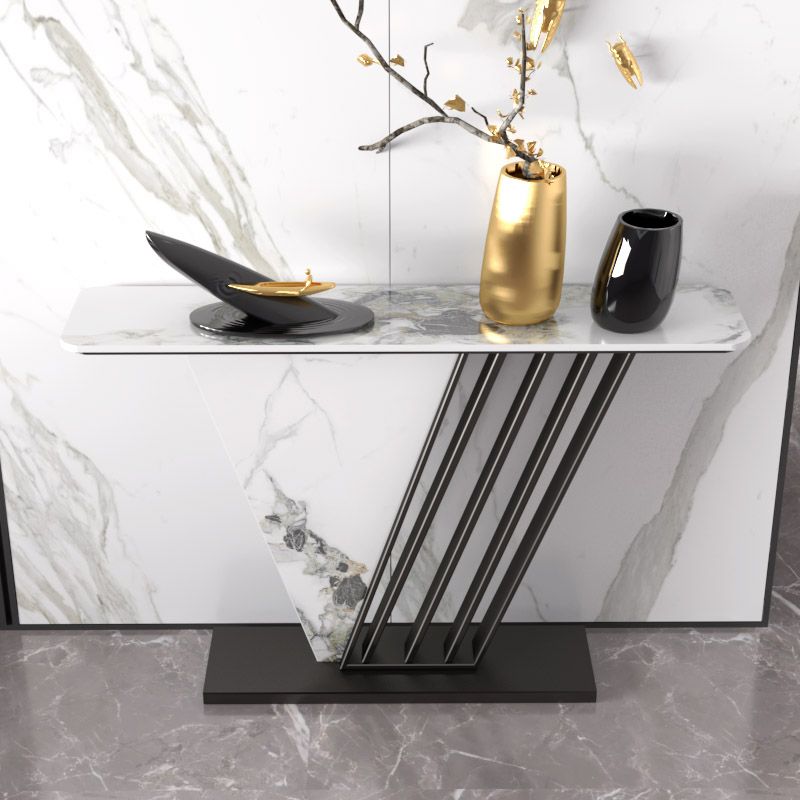 Glam Rectangle Console Sofa Table with Scratch Resistant Top for Hall