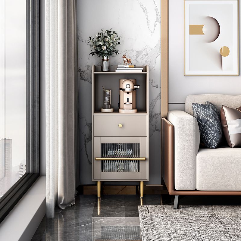 Serveur de restauration en bois d'ingénierie moderne 1 tiroir côté tiroir avec porte en verre