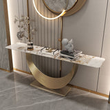 長方形の形状現代コンソールテーブルゴールドストーンコンソールソファテーブル用ホール