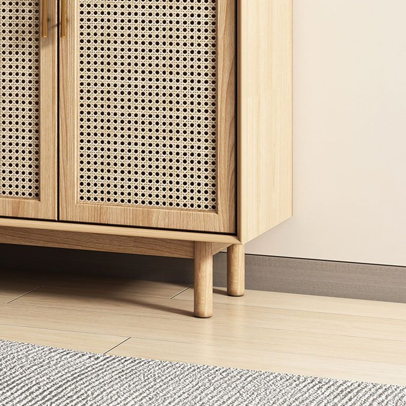 Contemporary Brown Wicker Doors Sideboard Solid Wood Buffet Table with Doors Clearhalo 'buffet_sideboard' 'Buffets & Sideboards' 'furn' 'furn_buffet_sideboard' 'Furniture' 'Kitchen & Dining Furniture' 1200x1200_76469884-5fb5-4752-8cd4-1fb31ae5c843