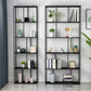 Home Office Etagere Bookcase Modern Metal Bookshelf with Rectangle Shelves