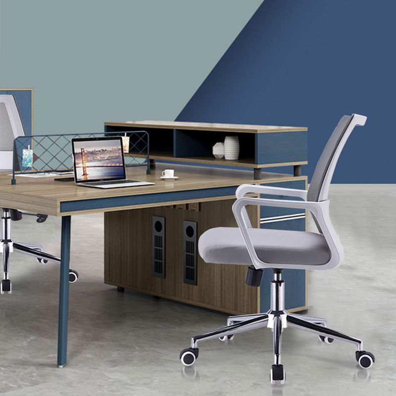 Modern Style Gray Chair Mid Back Fixed Arm Office Chair for Home Clearhalo 'furn' 'furn_office_chair' 'Furniture' 'furniture_office_chair' 'Office Chairs' 'Office Furniture' 'office_chair' 1200x1200_7647994e-e27a-4538-ae39-49e0f72be710