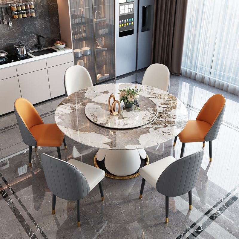 Round Stone Dining Site Table Traditional Luxury Table with Turntable Clearhalo ' dining_table' 'Dining Tables & Seating' 'Dining Tables' 'furn' 'furn_dining_table' 'Furniture' 'furniture_dining_table' 'Kitchen & Dining Furniture' 'kitchen&dining_furn' 'kitchen' 'kitchen_dining_table' 1200x1200_764b01a8-4fed-4413-a0fa-9b945c5edaab
