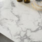 Modern Style Marble Dining Room Set with White Table and Gold Trestle Base for Home Use Clearhalo 'Dining Room Sets' 'Dining Tables & Seating' 'dining_room_set' 'Furniture' 'furniture_dining_room_set' 'Kitchen & Dining Furniture' 'kitchen&dining_furn' 'kitchen' 1200x1200_764b5986-e99f-4485-9fc3-f5cca4537f98