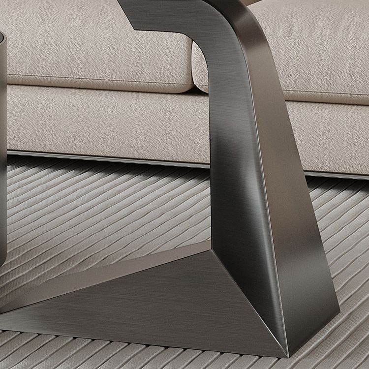 Contemporary Round Glass Coffee Table Set 1-Drawer 2 Piece Bunching Tables Clearhalo 'Coffee & Accent Tables' 'Coffee Tables' 'coffee_tables' 'furn' 'furn_coffee_tables' 'Furniture' 'Living Room Furniture' 1200x1200_764d2608-c4a4-4d4c-a579-bae83e393746