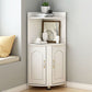 Wooden Modern Accent Cabinet Triangle Storage Cabinet with 2 Doors