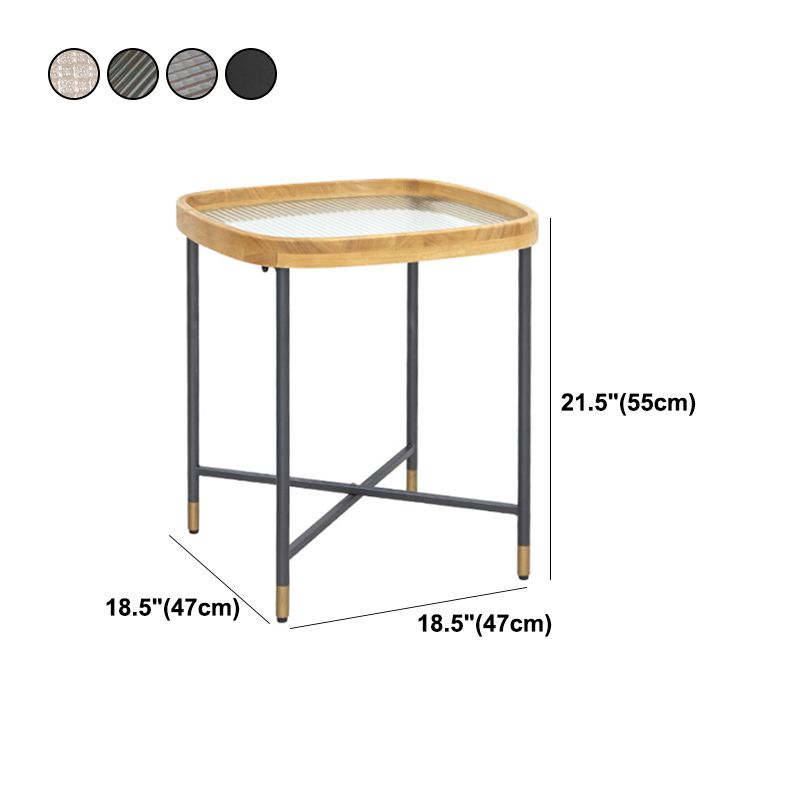 TABELLA END CROVE GAMME 18,5 "W X 18,5" D x 21,65 "H Glass/legno Topta superiore
