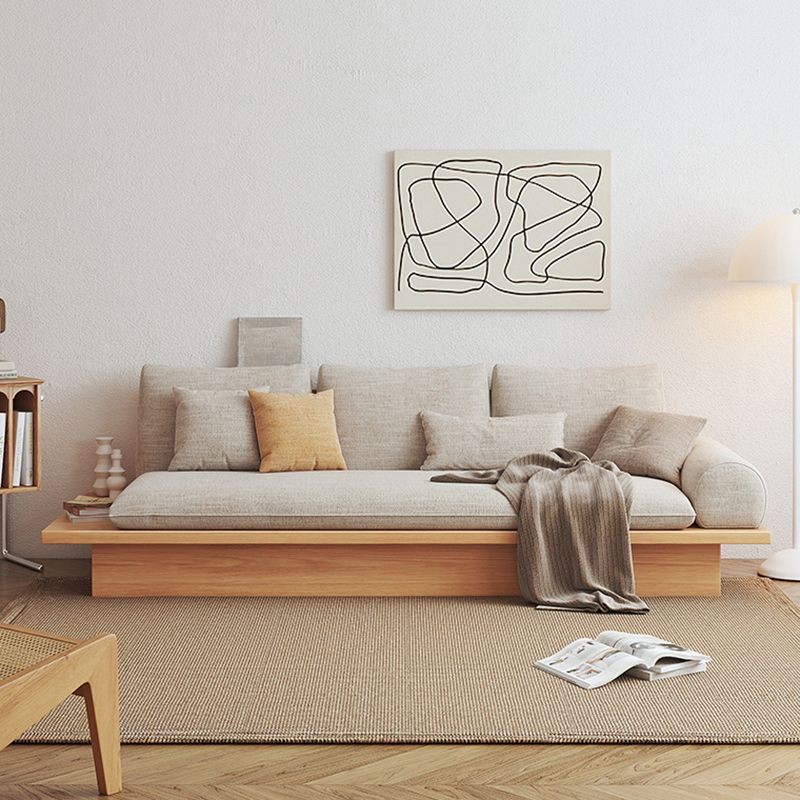 Cotton Blend Rolled Arm Sofa Loose Back 35"W Modern Sofa with Storage Clearhalo 'furn' 'furn_sofas' 'Furniture' 'furniture_sofas' 'kitchen' 'kitchen_sofas' 'Living Room Furniture' 'Sofa' 'sofas' 1200x1200_765184b7-1567-4fec-a6b0-c64e13cee45b