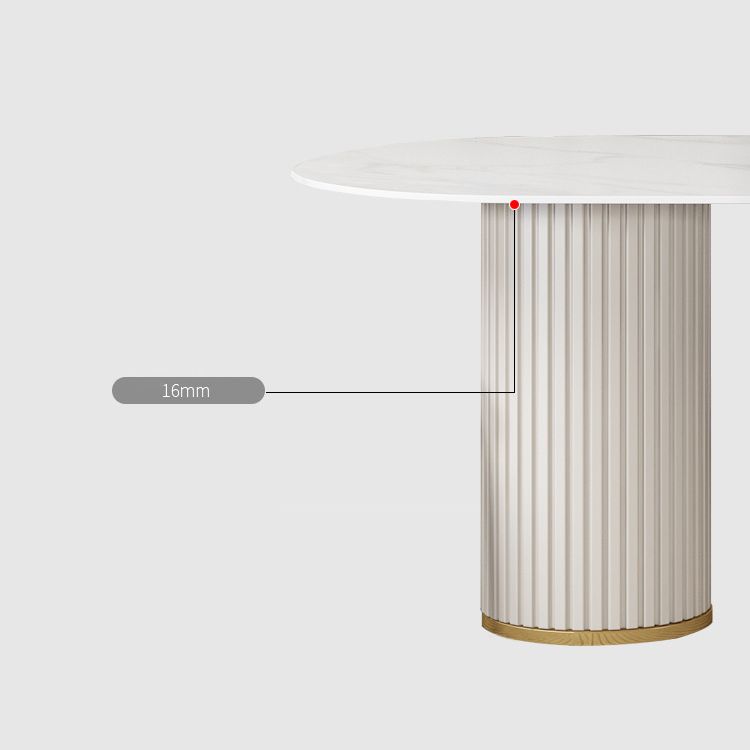 Metal Contemporary Oval Dining Table Sintered Stone Top Table for Home Clearhalo 'Dining Tables & Seating' 'Dining Tables' 'dining_table' 'furn' 'furn_dining_table' 'Furniture' 'Kitchen & Dining Furniture' 1200x1200_7651c60c-e49a-4c9f-92c6-105c6115fc67