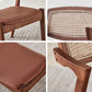 Traditional Dining Accent Chair Solid Wood and Faux Leather Arm Chair