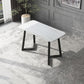 Industrial Rectangle Dining Table Matte Finish Dinette Table with Metal Sled Base