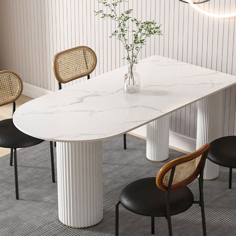 Metal Contemporary Free Form Dining Table Marble Top Table for Kitchen and Dining Room Clearhalo ' dining_table' 'Dining Tables & Seating' 'Dining Tables' 'furn' 'furn_dining_table' 'Furniture' 'furniture_dining_table' 'Kitchen & Dining Furniture' 'kitchen&dining_furn' 'kitchen' 'kitchen_dining_table' 1200x1200_76534ce1-93b2-4a79-963d-8d35496484ec