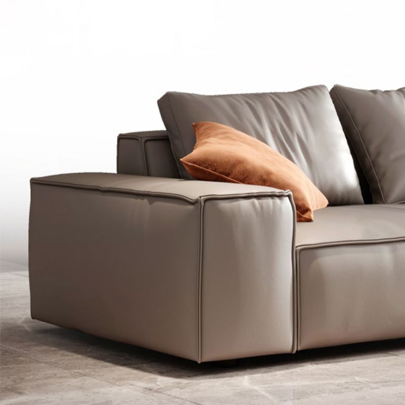 Genuine Leather Pillowed Back Cushions Sofa and Sectional with Wear Resistant Clearhalo 'furn' 'furn_sectionals' 'Furniture' 'furniture_sectionals' 'Living Room Furniture' 'Sectionals' 1200x1200_76586827-2960-4afb-9f11-1be3f3189080