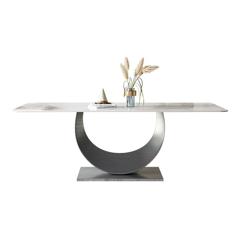 Contemporary Style 1/4/5/7/8 Pieces Dining Chairs Set Rectangle Stone Furniture in White Clearhalo 'Dining Room Sets' 'Dining Tables & Seating' 'dining_room_set' 'furn' 'furn_dining_room_set' 'Furniture' 'Kitchen & Dining Furniture' 1200x1200_7658f139-7550-4ca5-9ac5-7c125ef3a67e